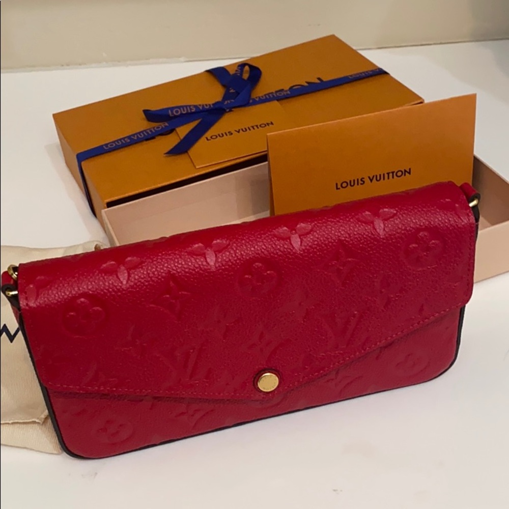 Louis Vuitton Felicie Pochette Scarlet Red